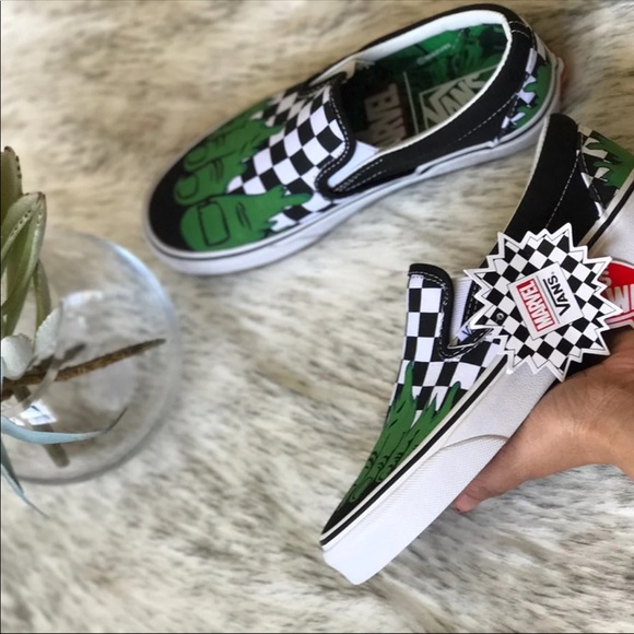 ‼️sold‼️Vans Hulk Avengers Checkered Shoes 5Y - Picture 5 of 8